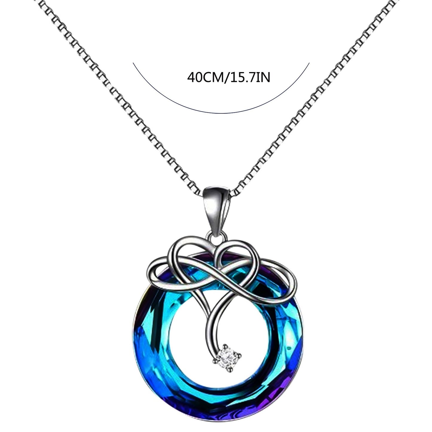 For Love - I Love You until Infinity Runs Out Crystal Infinity Necklace