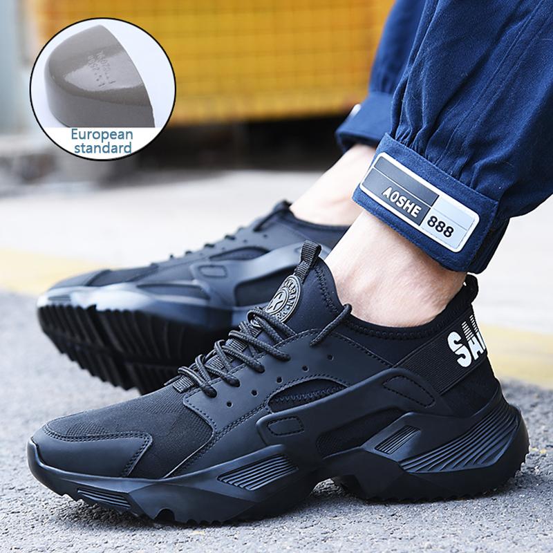 New exhibition Work Safety Shoes 2019 fashion sneakers Ultra light soft bottom Men Breathable Anti smashing Steel Toe Work Boots